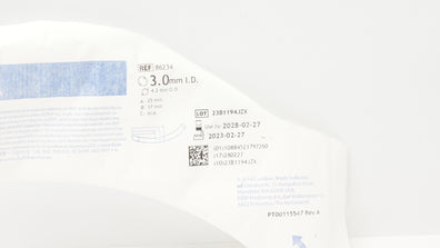 Covidien 86234 Shiley Oral/Nasal Tracheal Tube Cuffless 3.0mm I.D. x 4.2mm O.D.